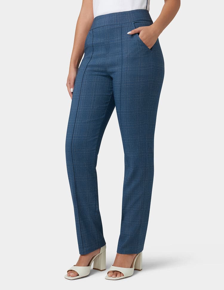 Windowpane Pull-On Trousers