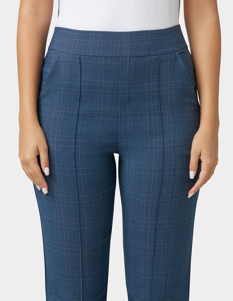 Windowpane Pull-On Trousers