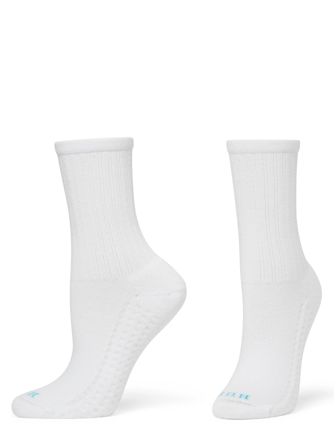 Two white socks on a white background