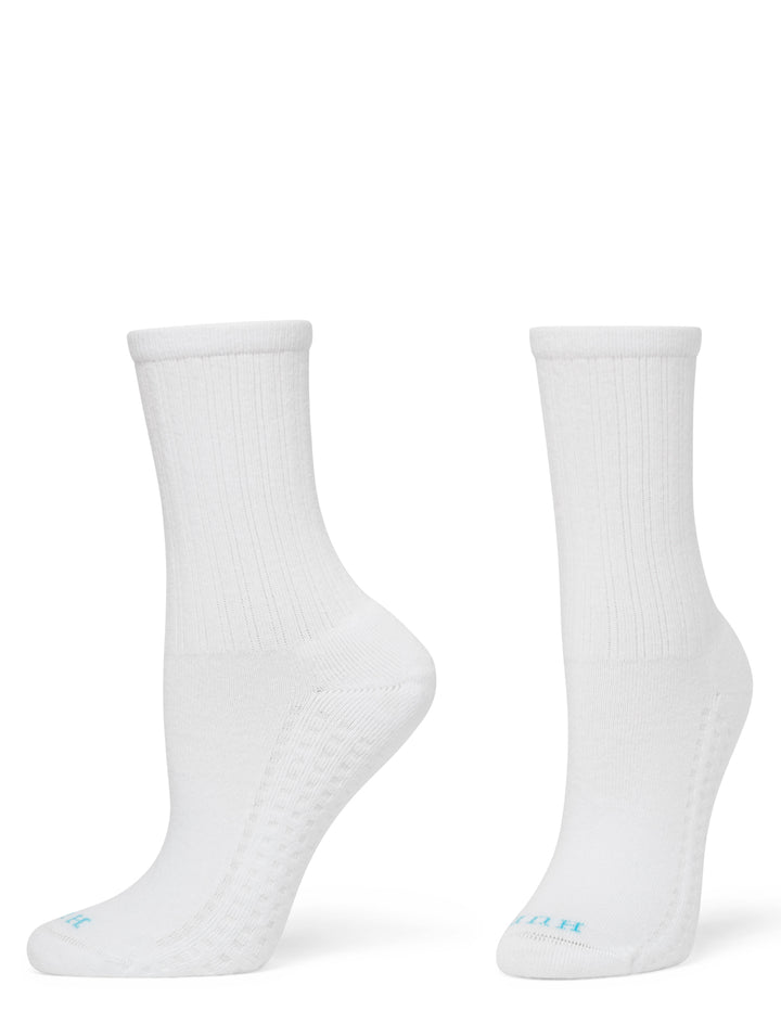 Two white socks on a white background