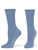 Scalloped Pointelle Sock