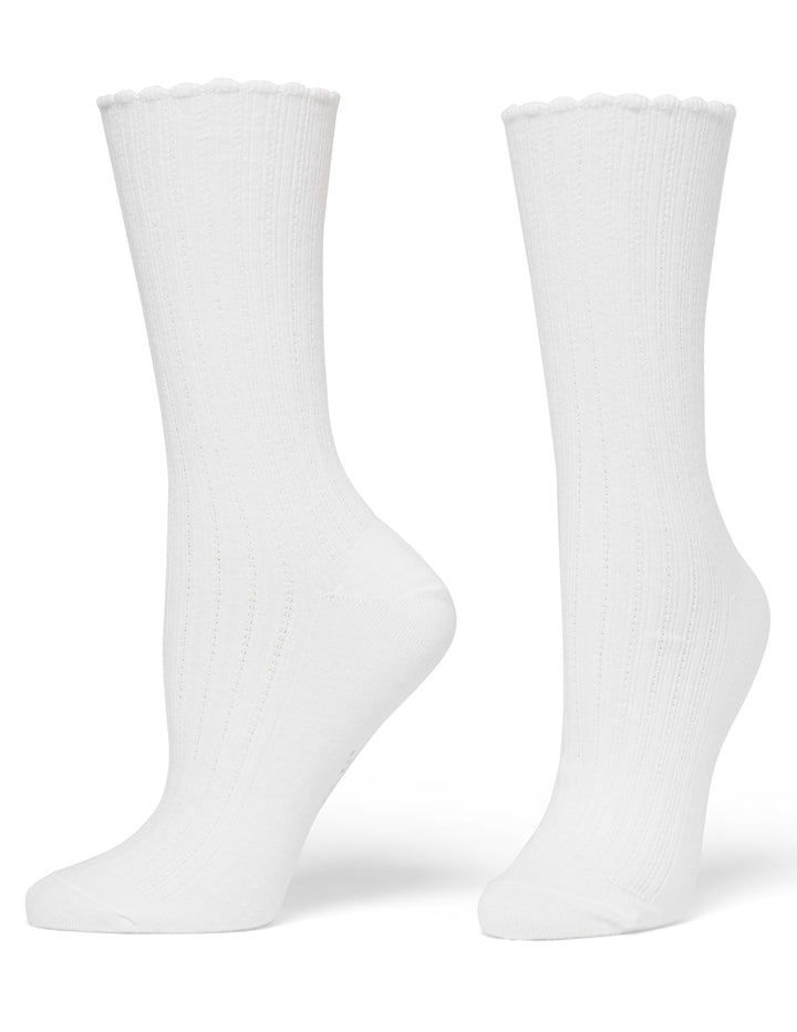 Scalloped Pointelle Sock
