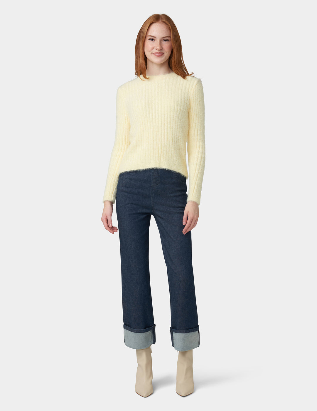 Cuffed Denim Skimmer