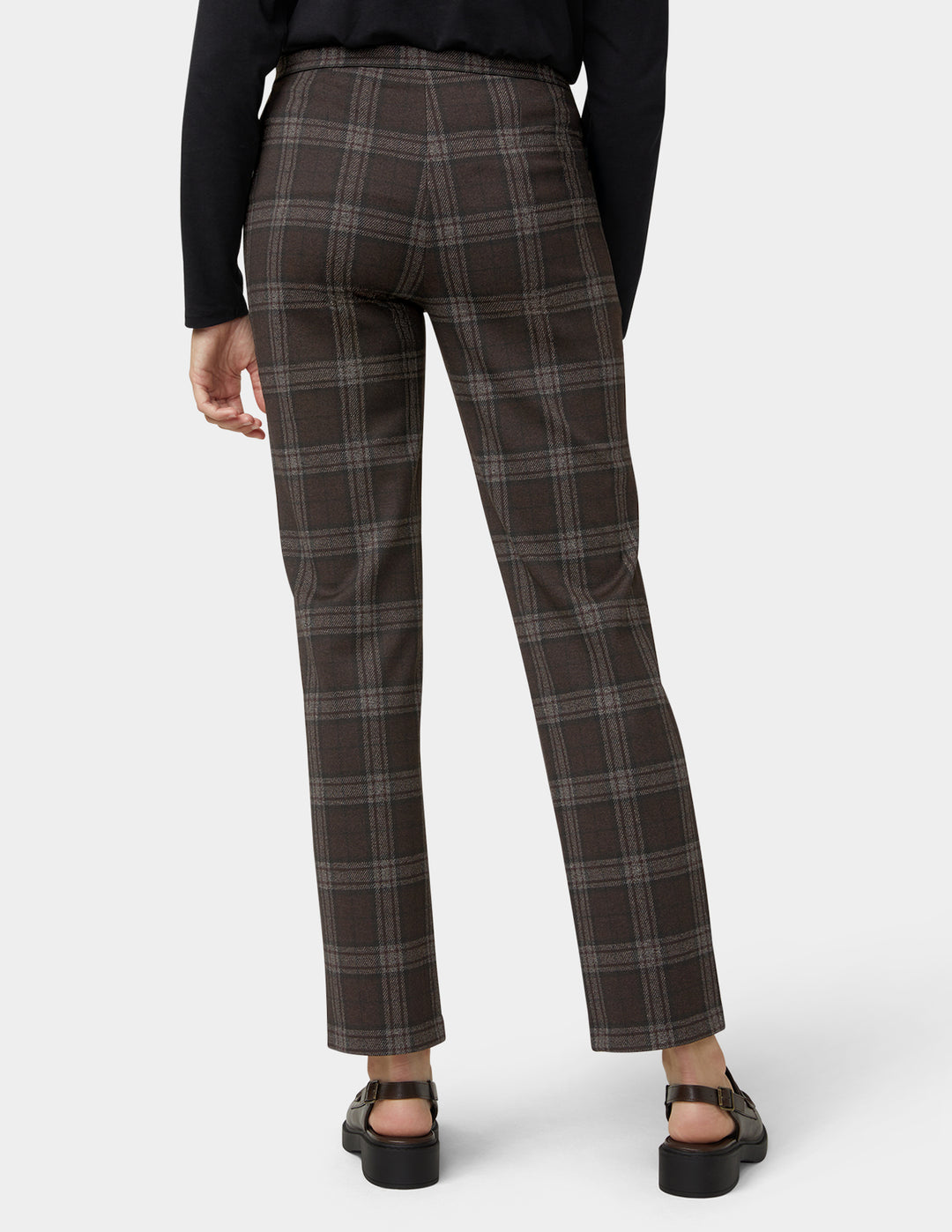 Plaid Natural Rise Pull-On Trouser