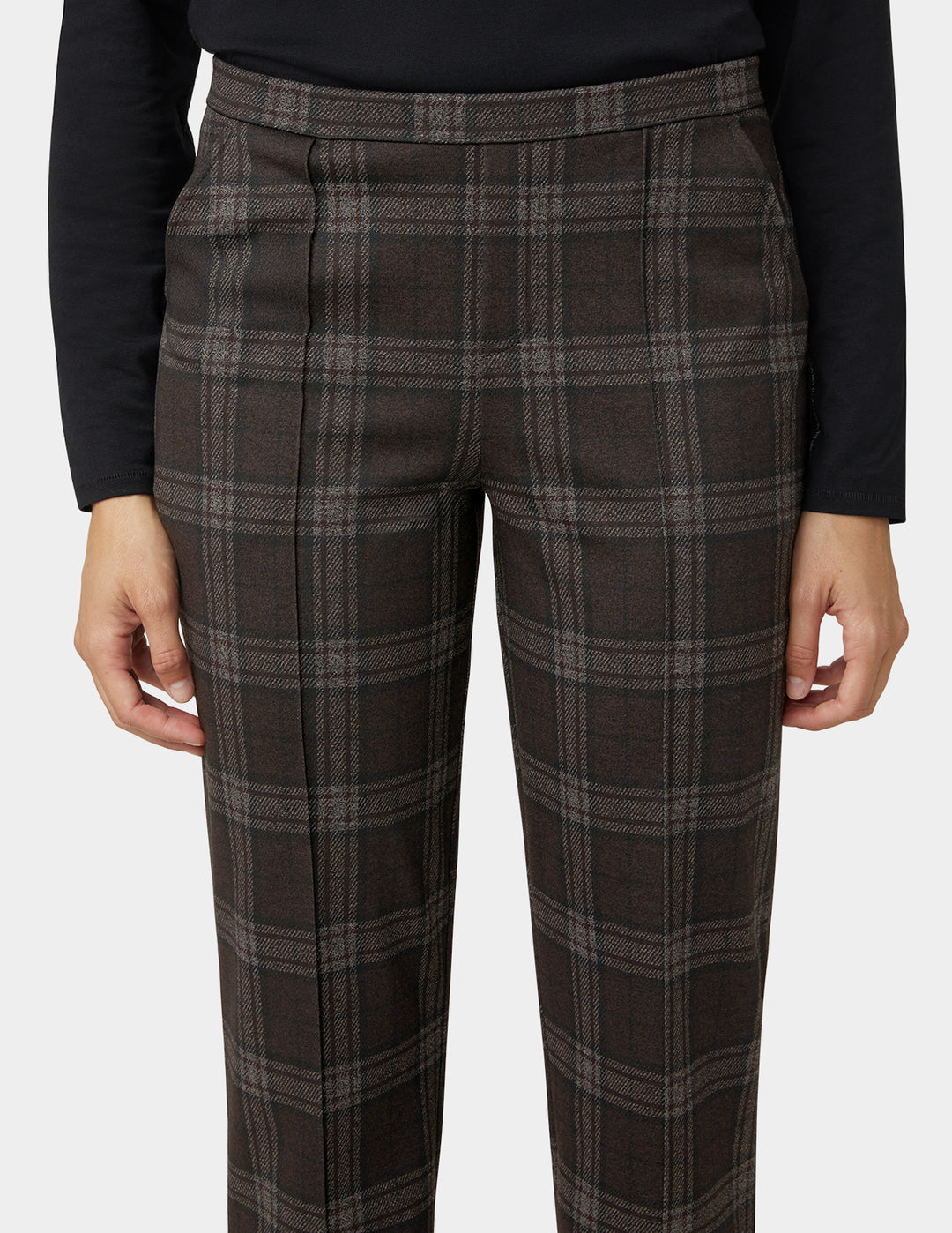 Plaid Natural Rise Pull-On Trouser