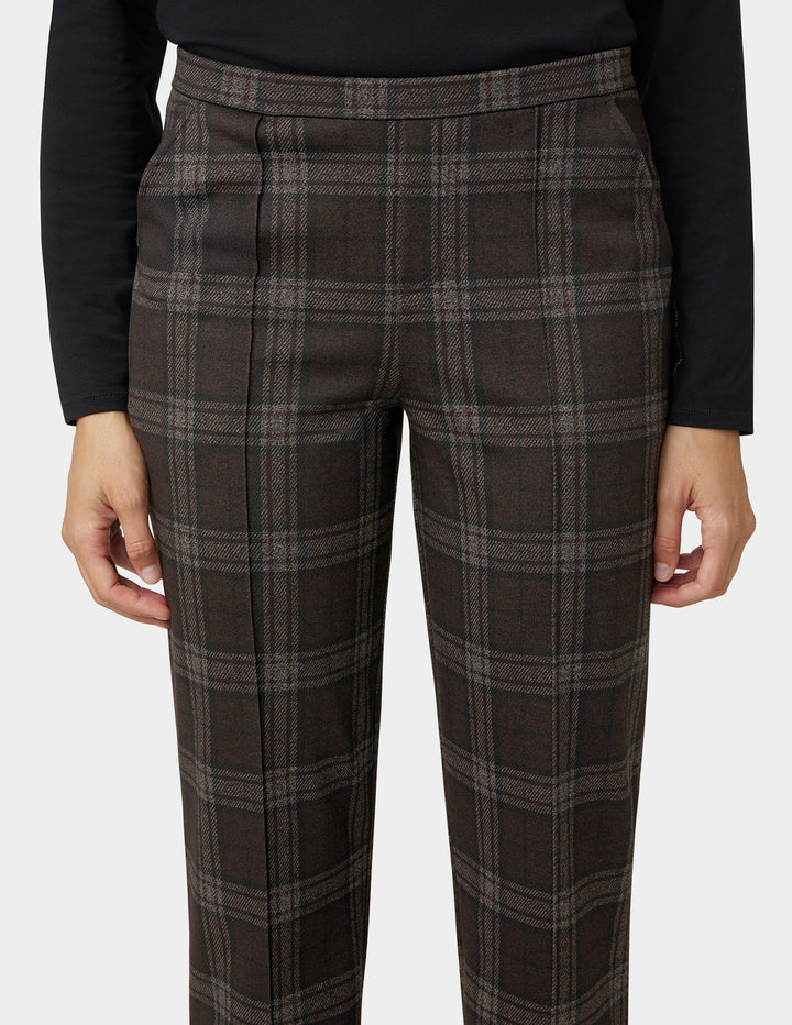 Plaid Natural Rise Pull-On Trouser