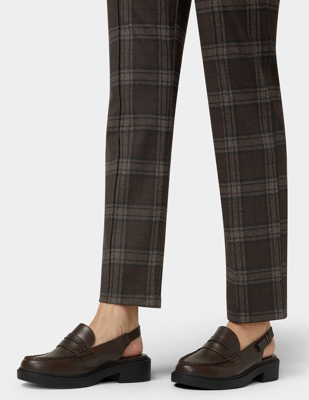 Plaid Natural Rise Pull-On Trouser