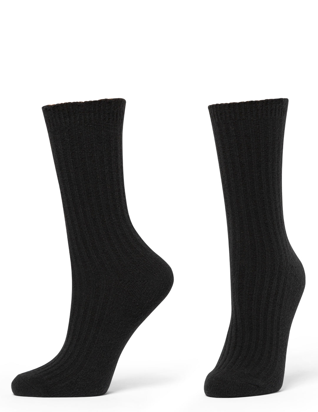 Pair of black socks on a white background