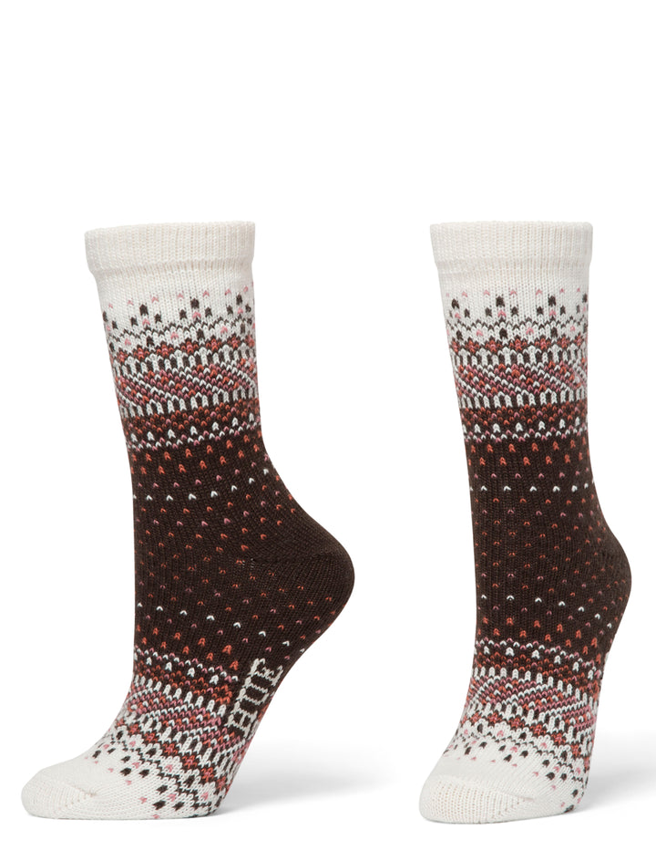 Pair of patterned socks on a white background