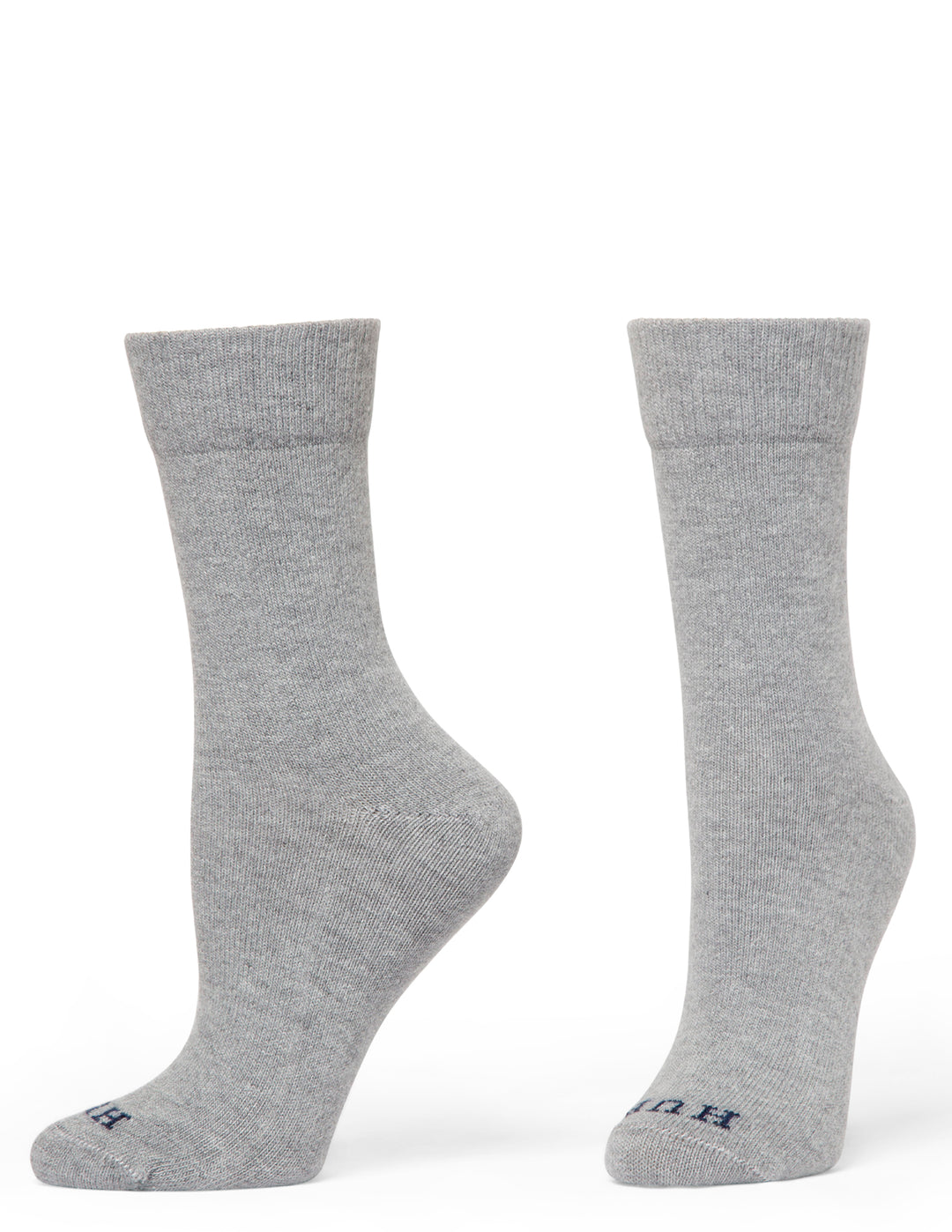 Pair of gray socks on a white background