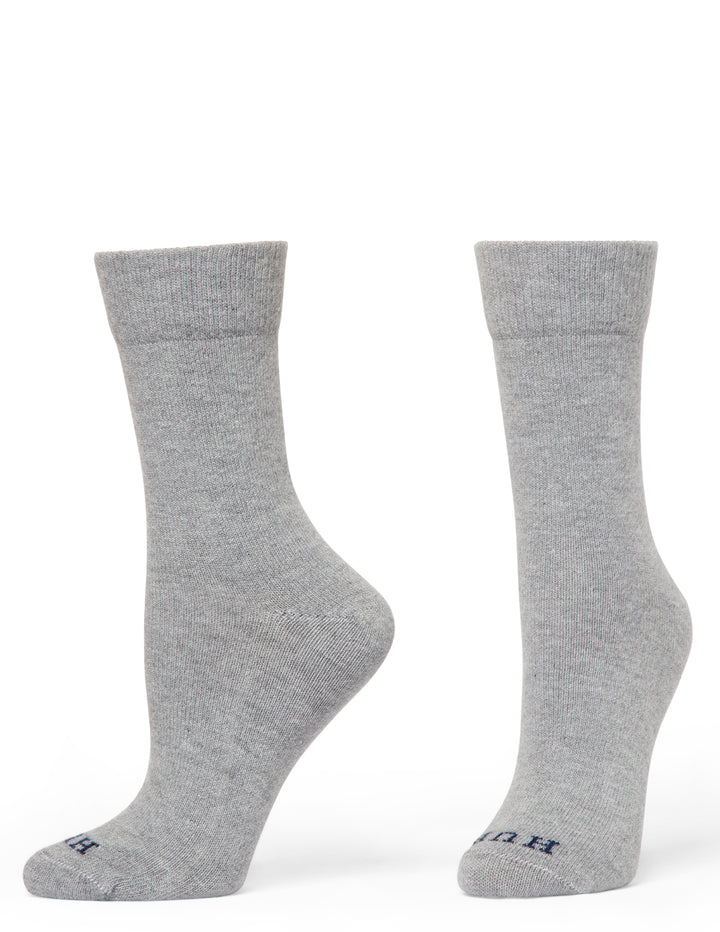 Pair of gray socks on a white background