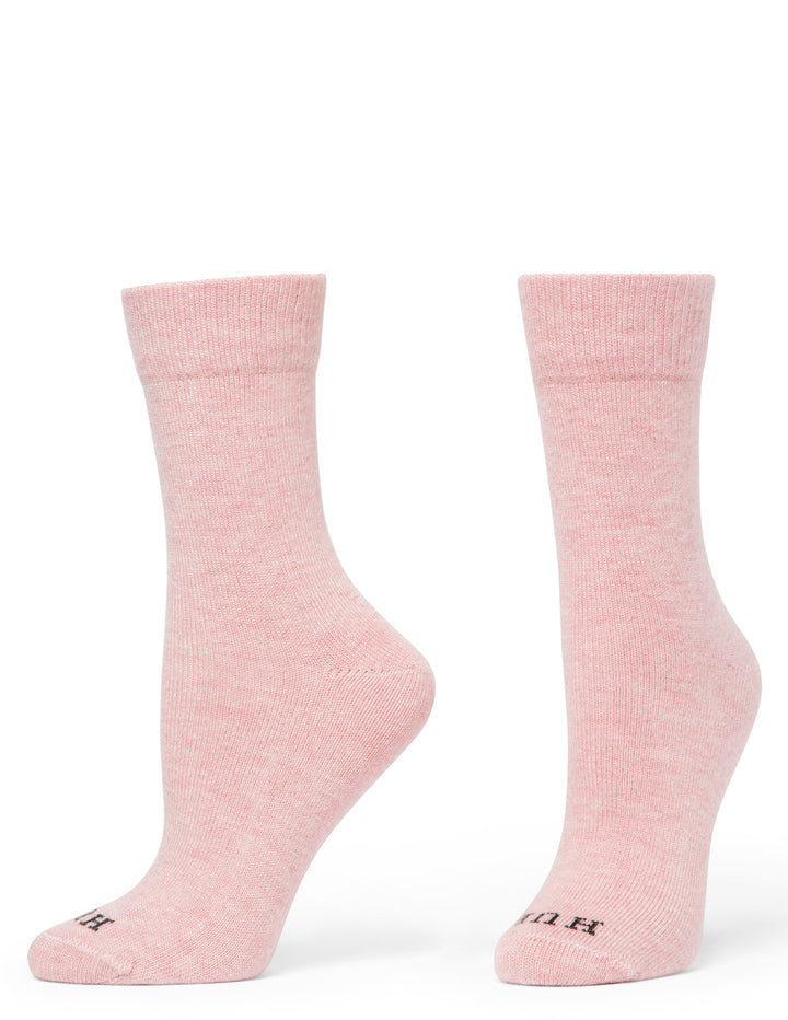 Pair of pink socks on a white background