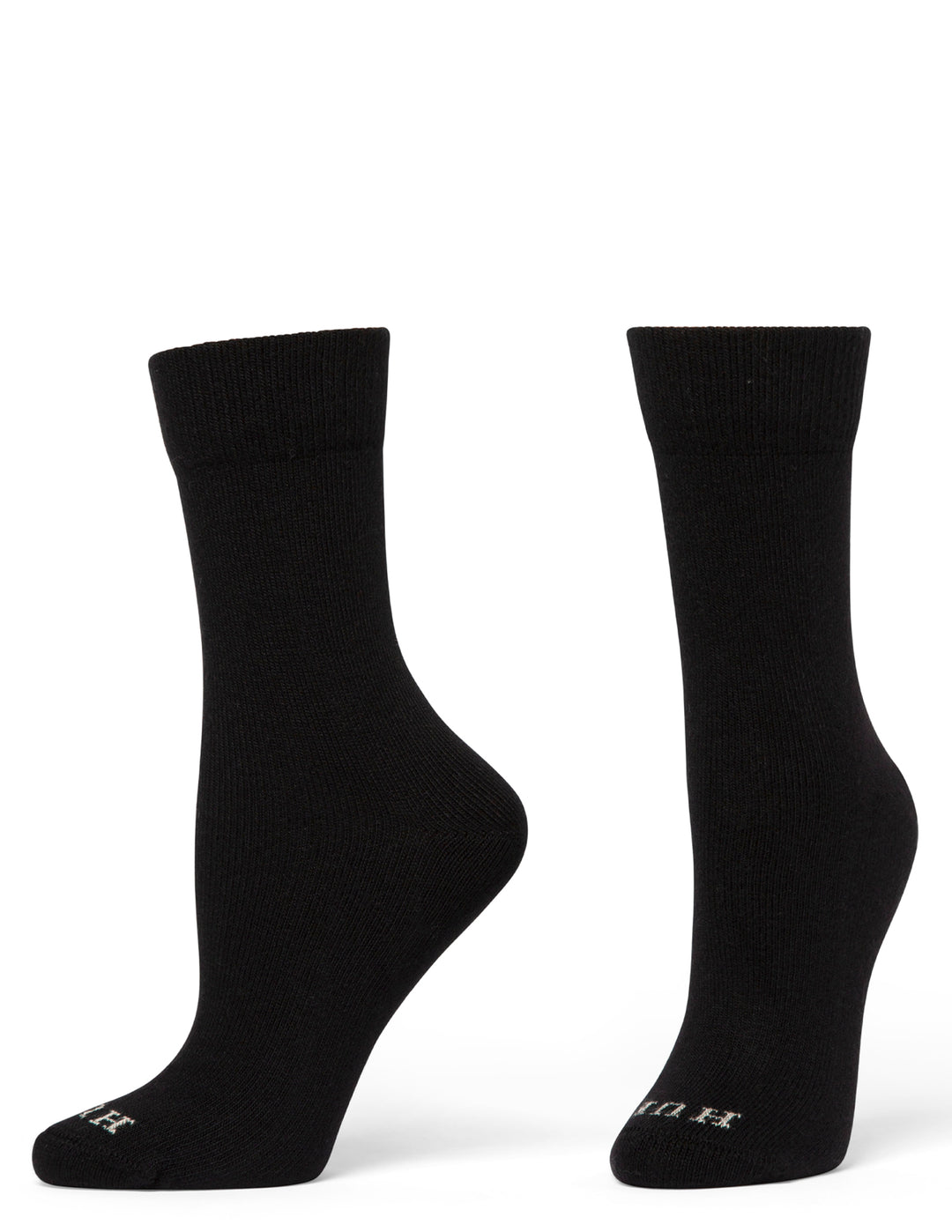 Pair of black socks on a white background