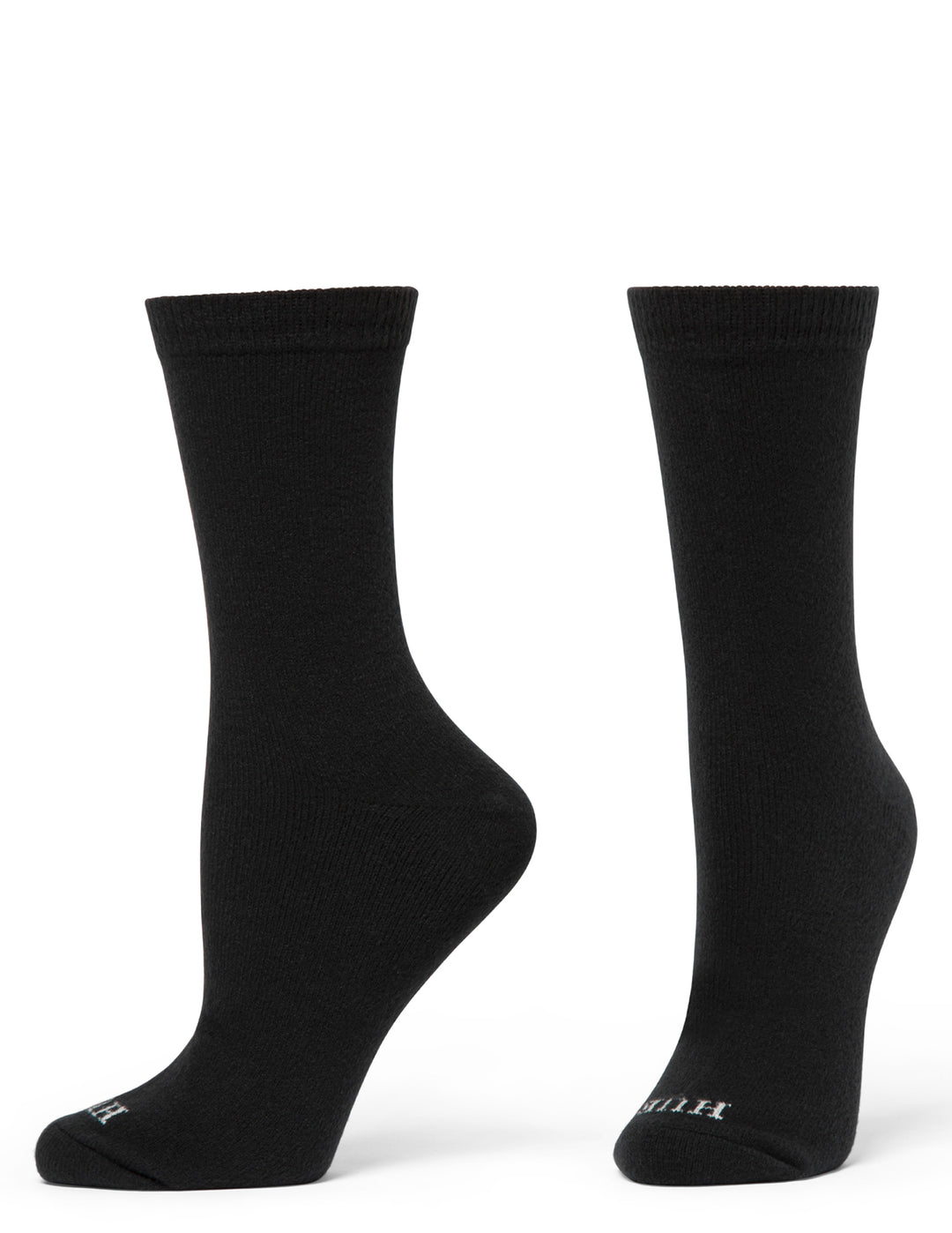 Pair of black socks on a white background