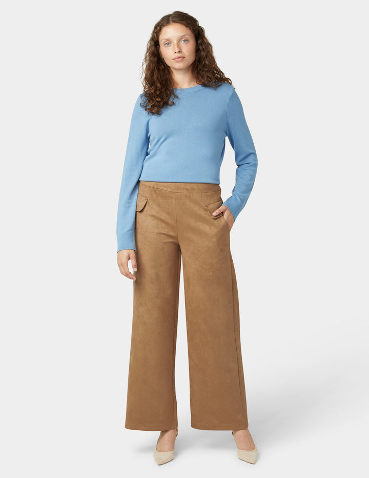 Suede Wide Leg Pant