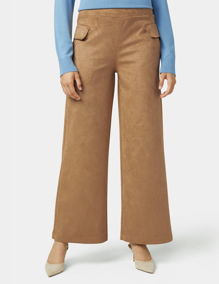 Suede Wide Leg Pant