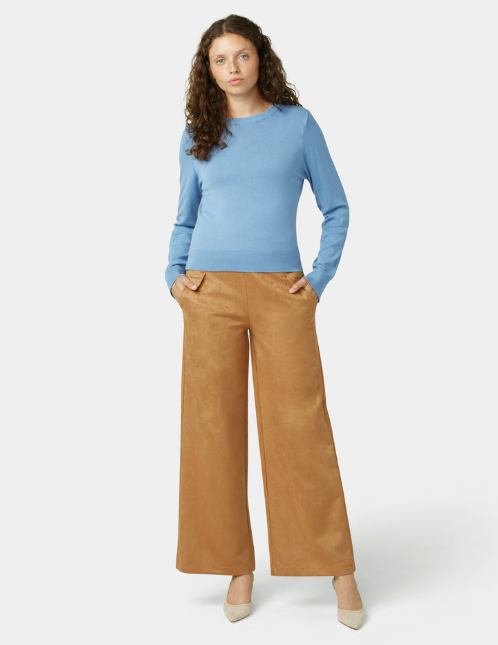 Suede Wide Leg Pant