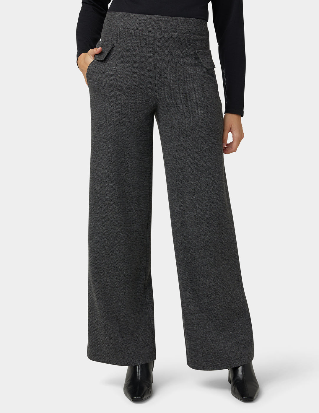 Herringbone Wide Leg Pant