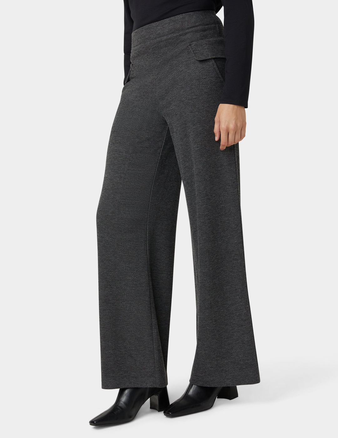 Herringbone Wide Leg Pant