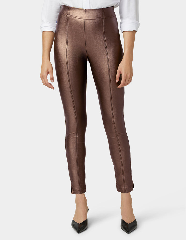 Coated Hi-Rise Cigarette Pant