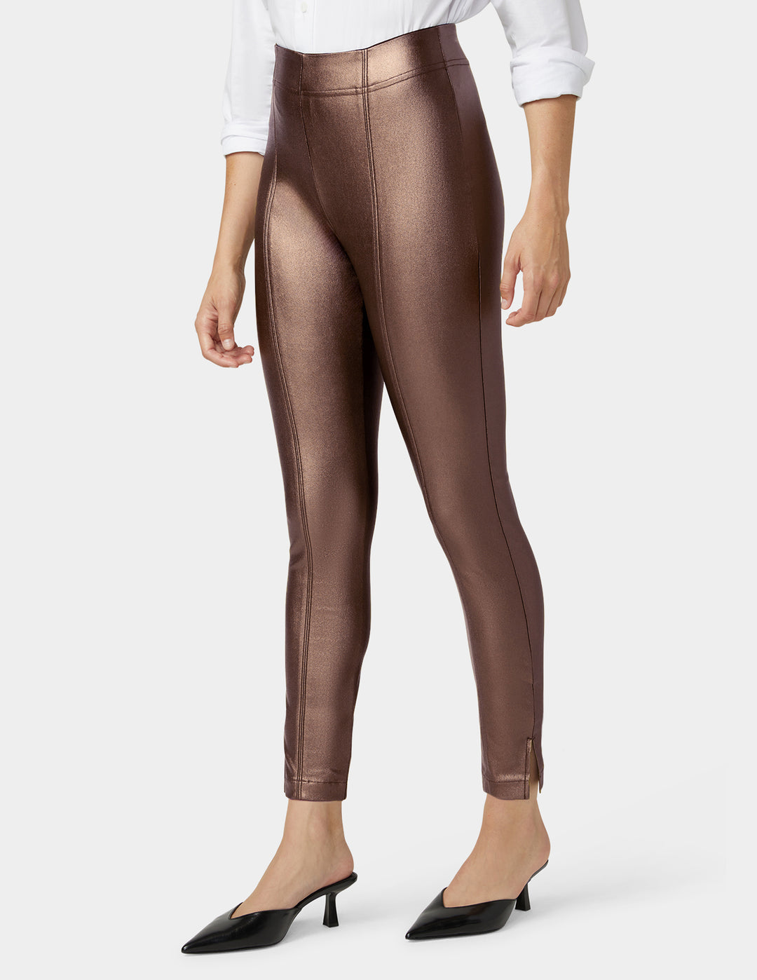 Coated Hi-Rise Cigarette Pant