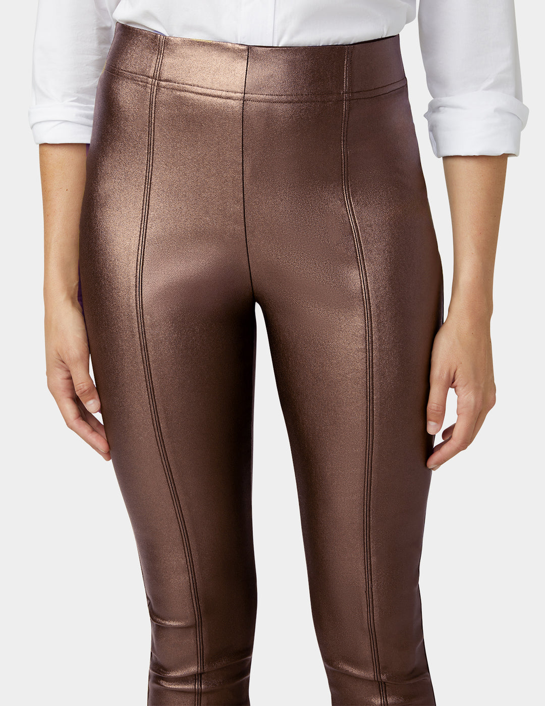 Coated Hi-Rise Cigarette Pant