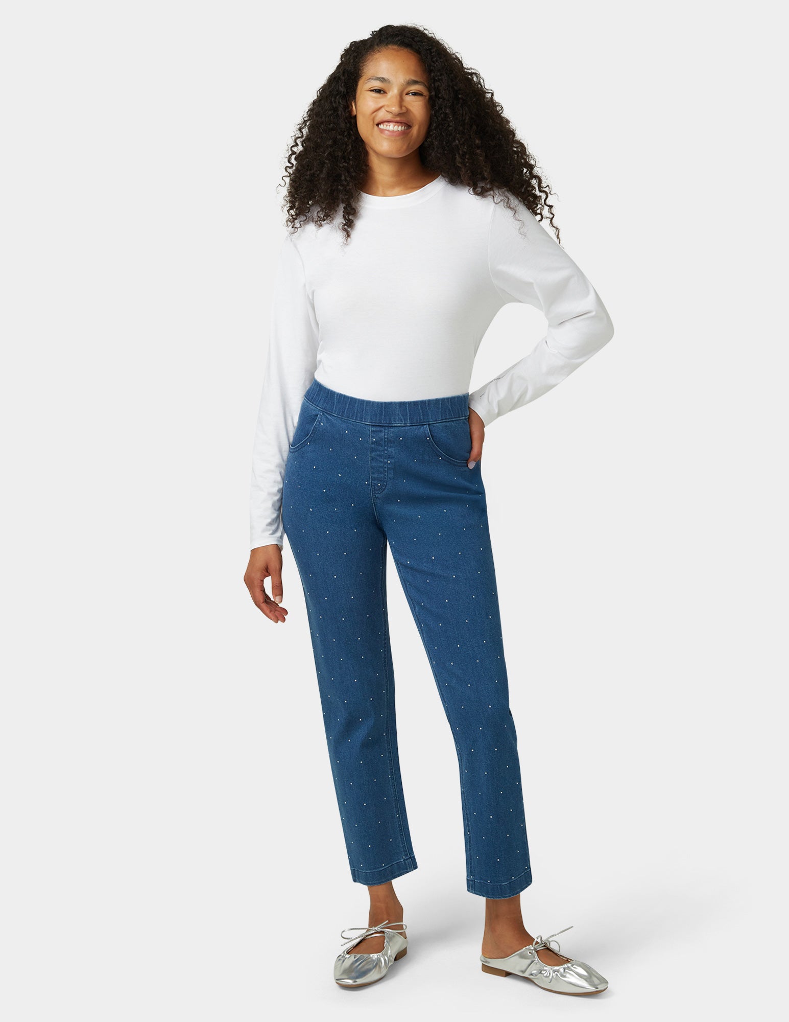 Rhinestone Cowgirl Denim Pant – HUE