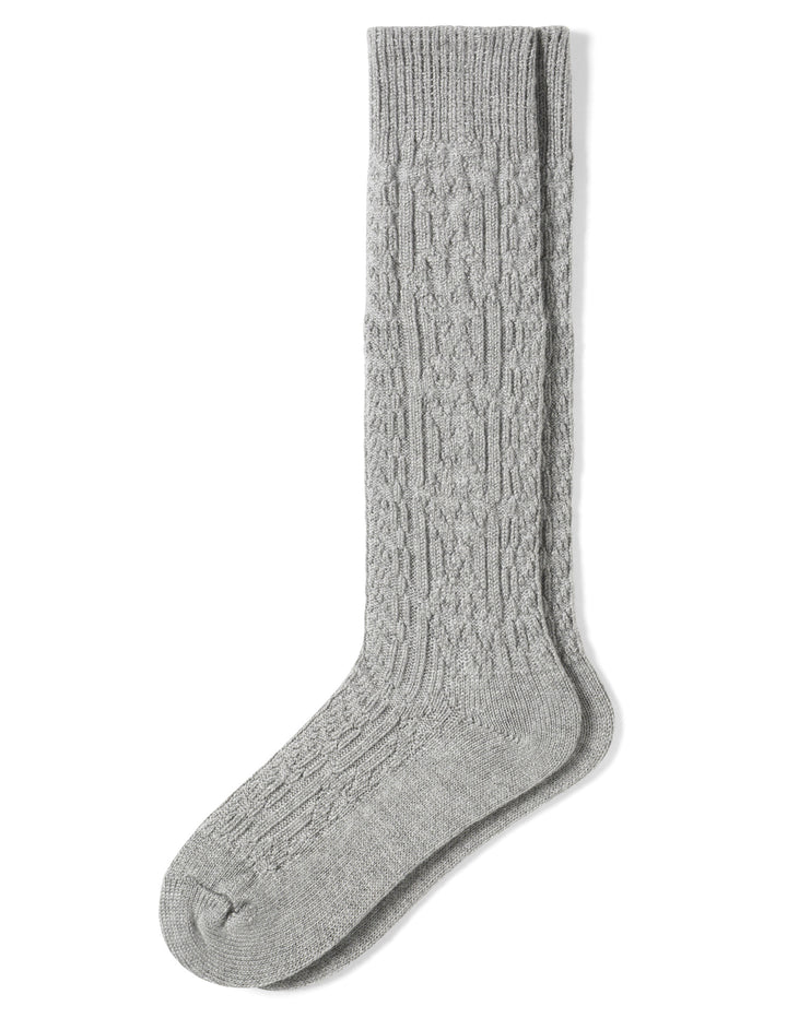Gray knee-high sock on a white background