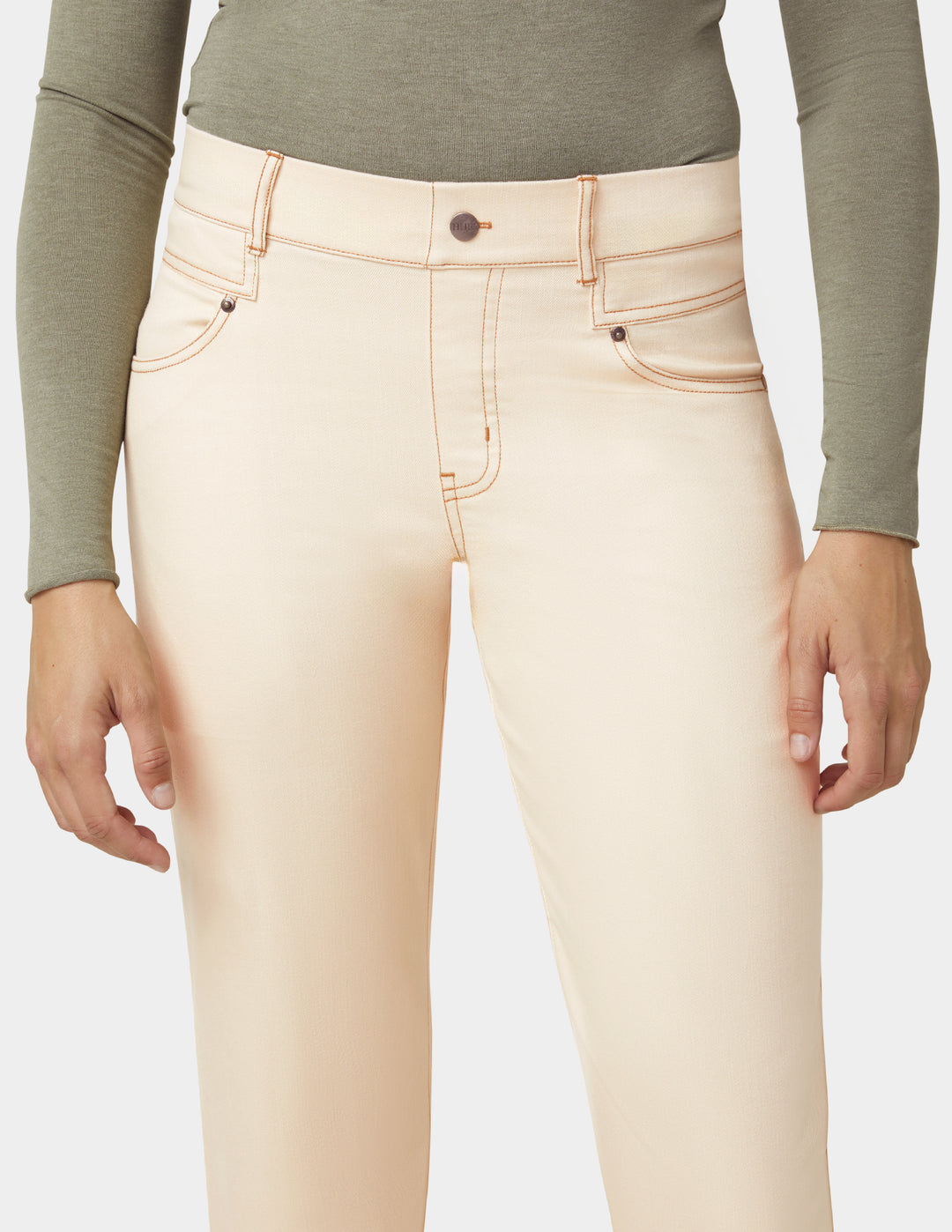 Crosshatch Denim Straight Leg Pant