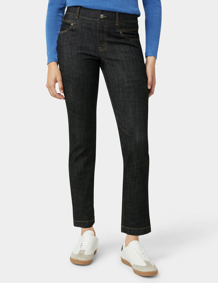 Crosshatch Denim Straight Leg Pant