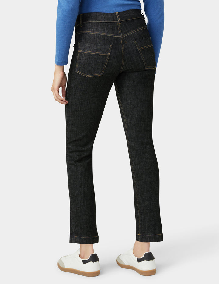 Crosshatch Denim Straight Leg Pant