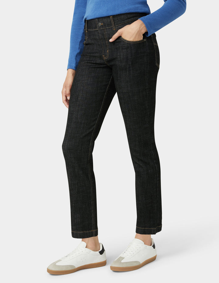 Crosshatch Denim Straight Leg Pant