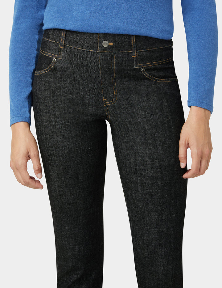 Crosshatch Denim Straight Leg Pant