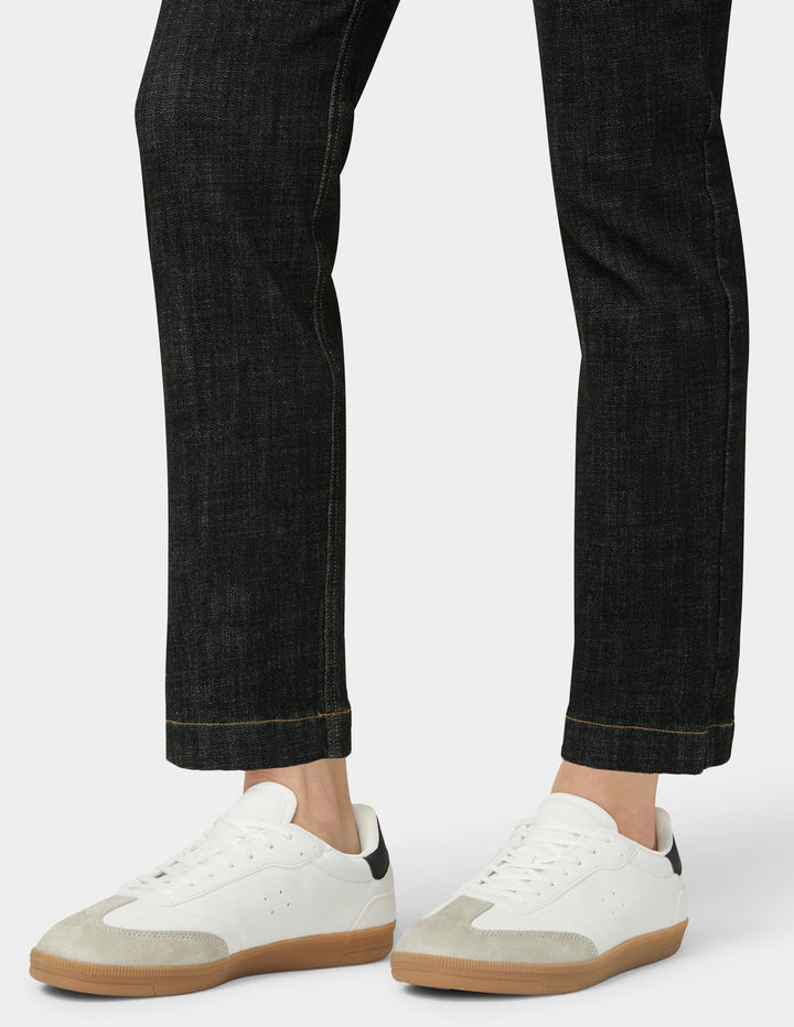 Crosshatch Denim Straight Leg Pant