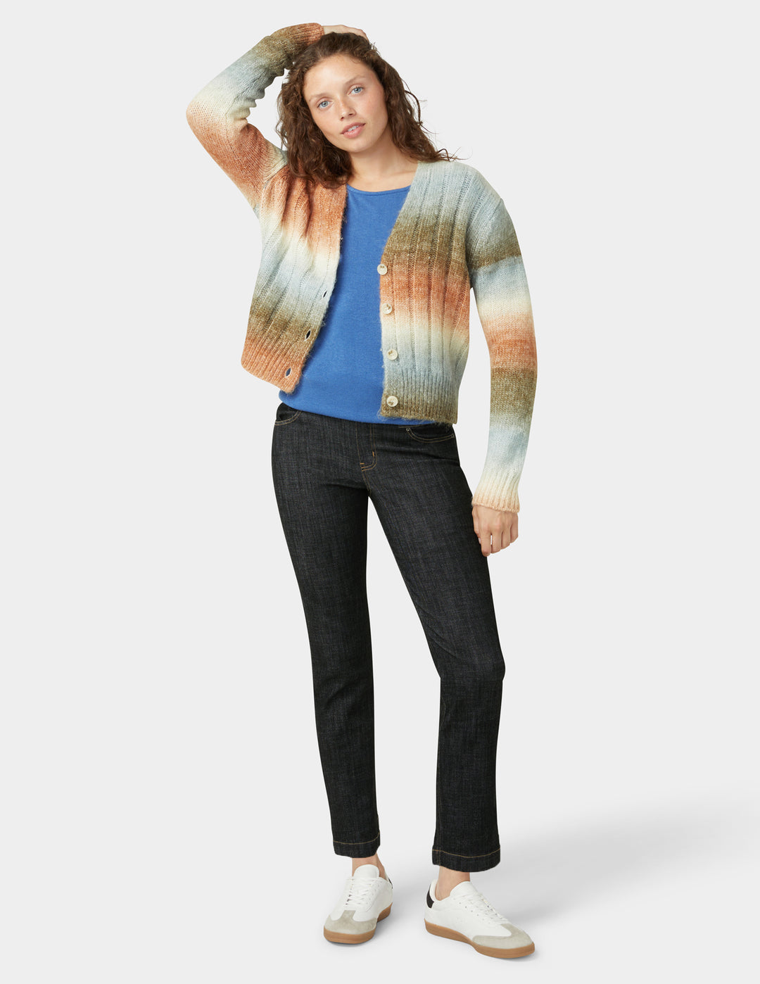 Crosshatch Denim Straight Leg Pant