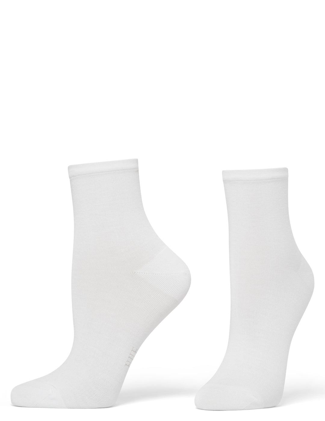 Two white socks on a white background