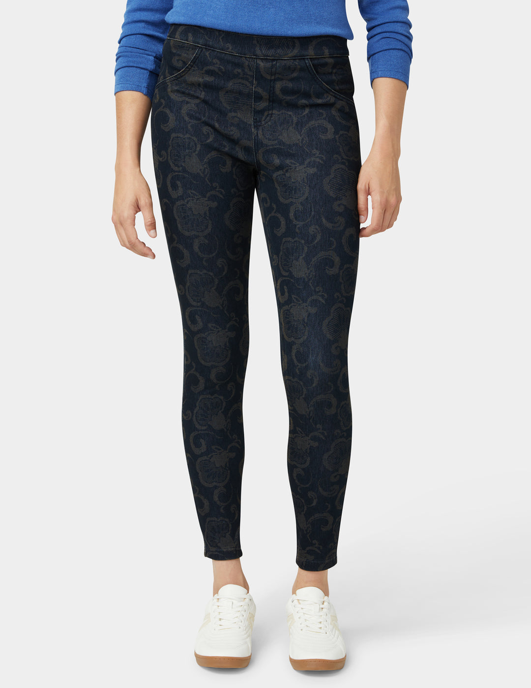 Etched Floral Denim Legging