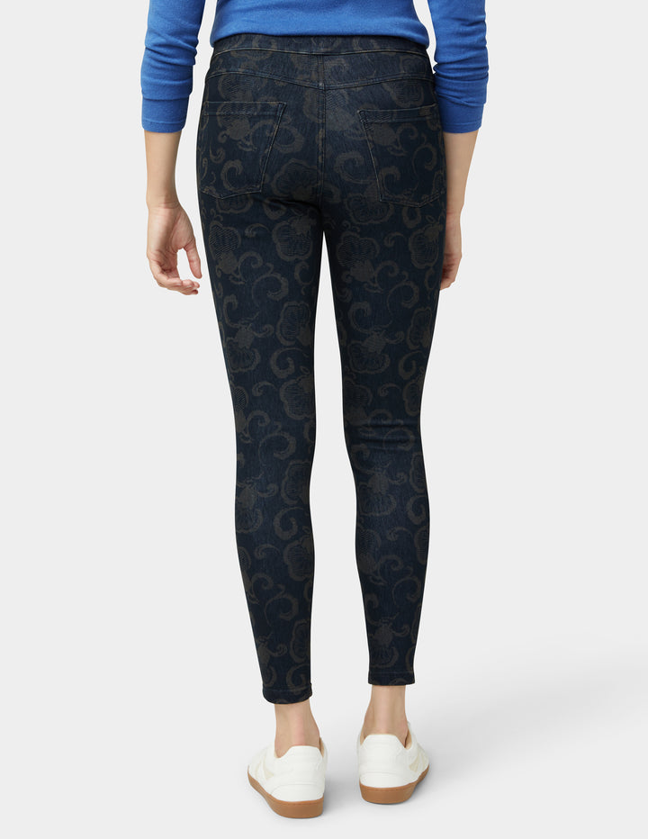 Etched Floral Denim Legging