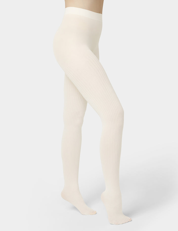 Opaque Sheer Rib Tight With Control Top