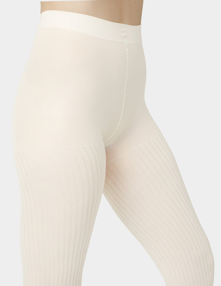 Opaque Sheer Rib Tight With Control Top