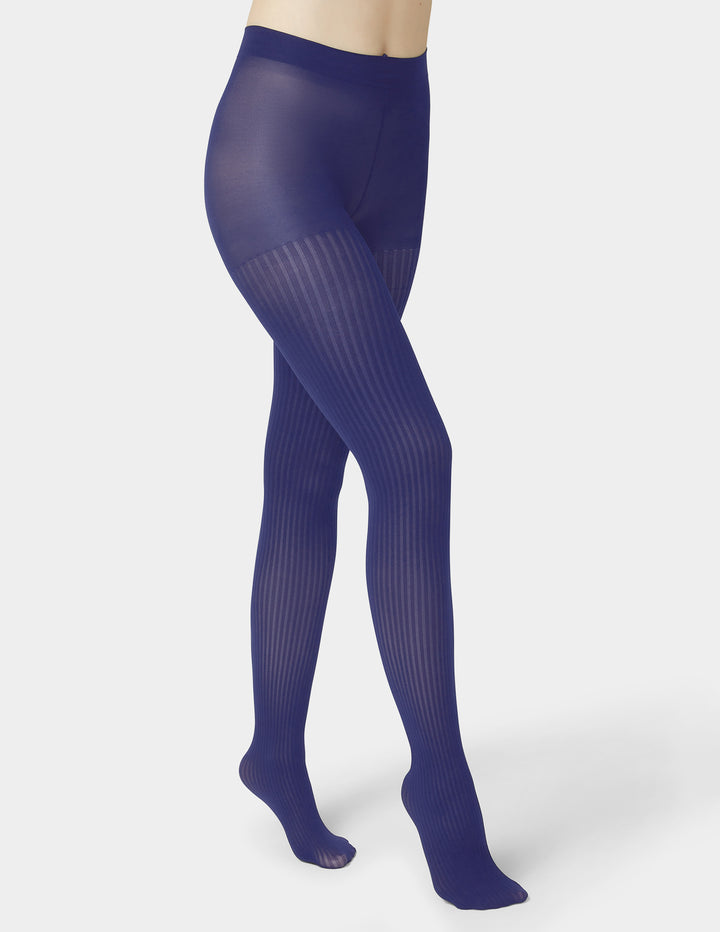 Opaque Sheer Rib Tight With Control Top