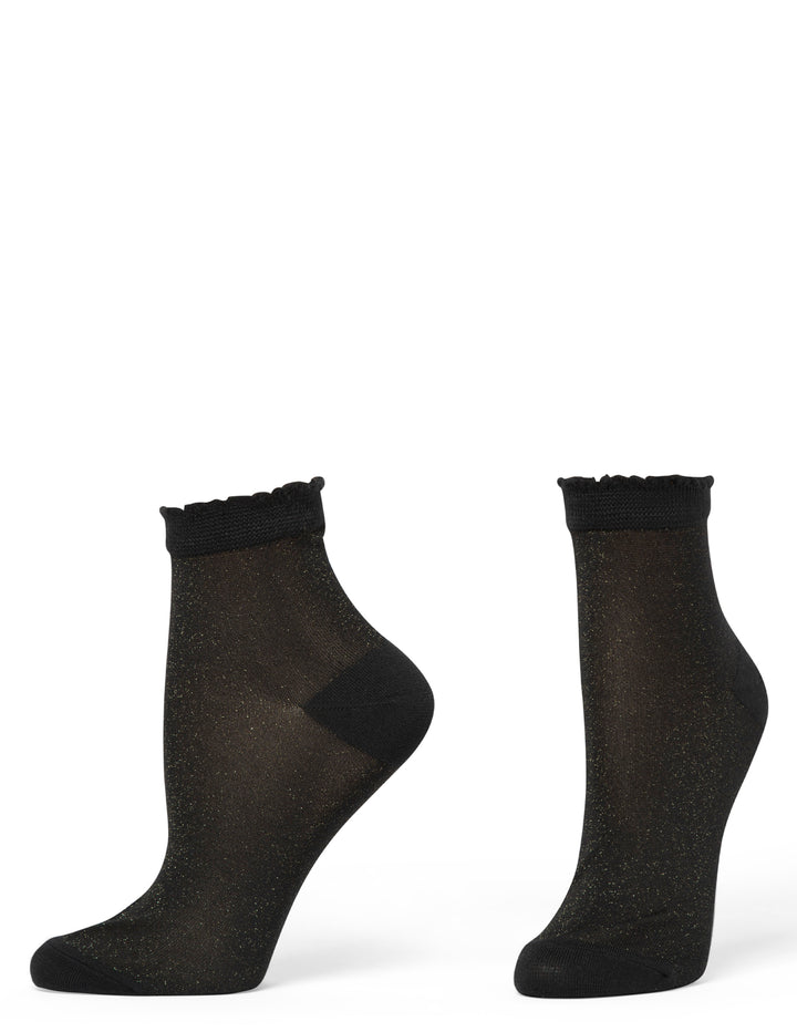 Pair of black socks on a white background