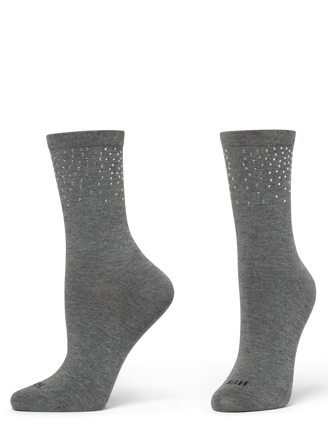 Rhinestone Border Crew Sock