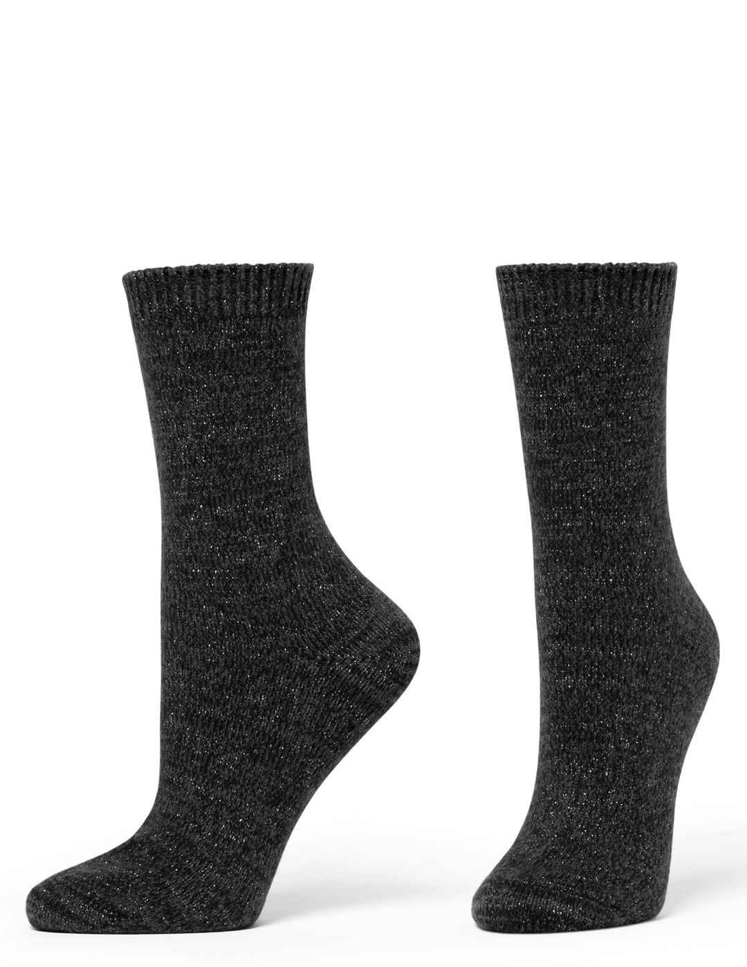 Pair of dark gray socks on a white background