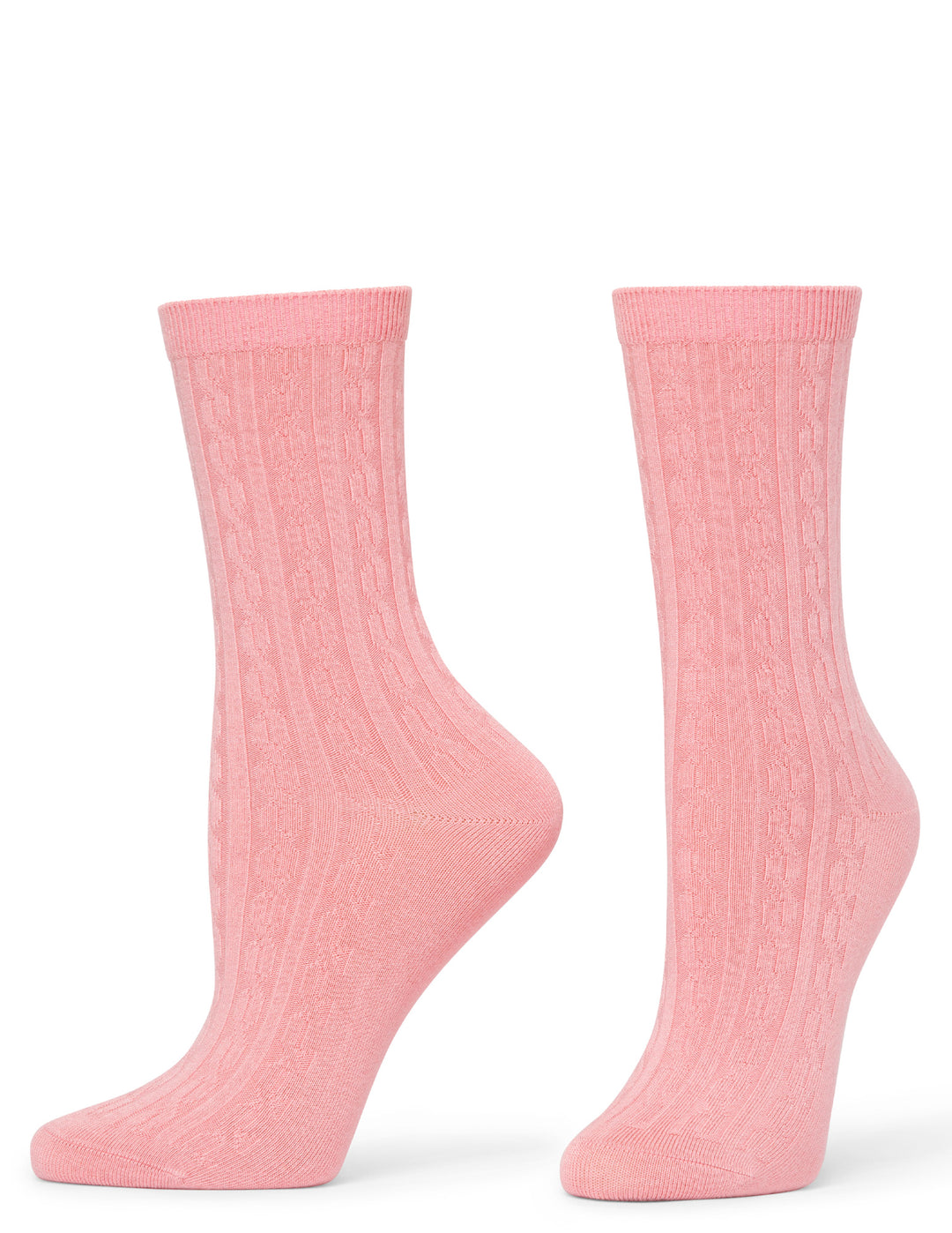 Pair of pink socks on a white background