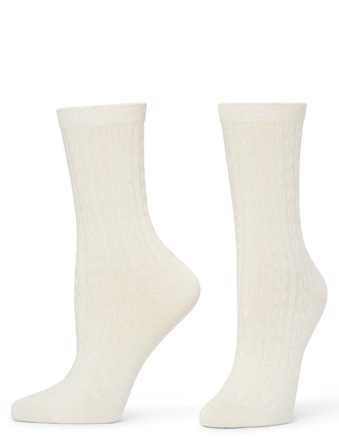 Pair of white socks on a white background