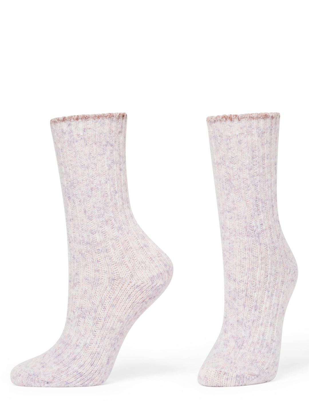 Pair of light gray socks on a white background