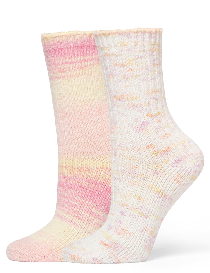 Striped Tweed Cozy Crew Sock 2 Pair Pack