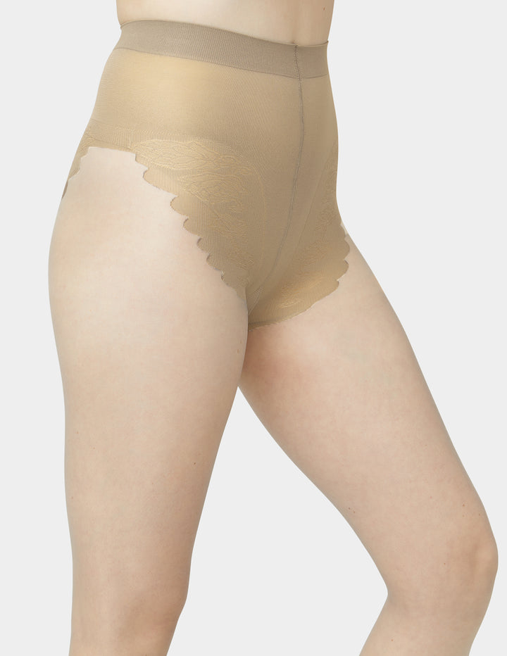 French Lace Control Top Pantyhose