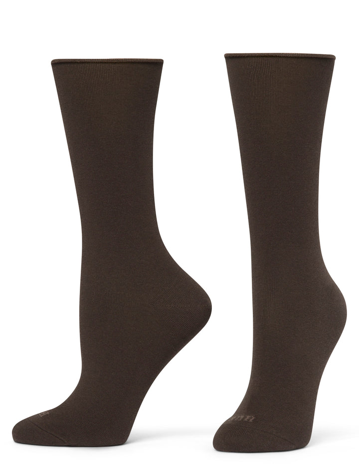 Pair of brown socks on a white background